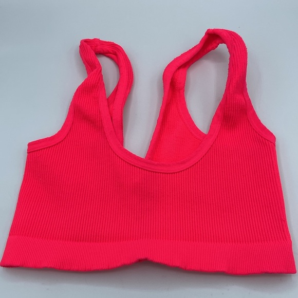‼️LAST ONE‼️ FREE PEOPLE Movement Happiness Runs Scoop Neck Bra Electric Sunset - Picture 2 of 16
